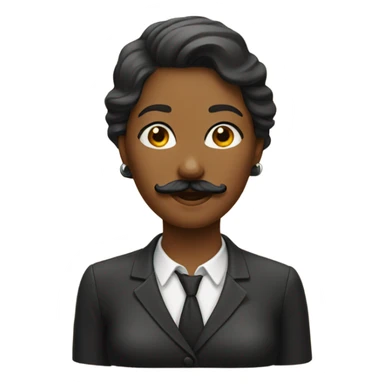 woman with mustache sticker