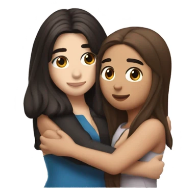 Dua Lipa hugging a  brown haired girl  sticker