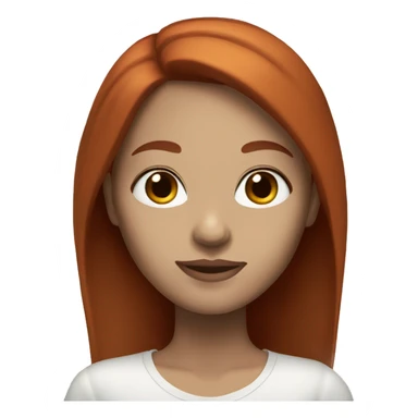 Red hair brown eyes long straight hair white skin woman sticker