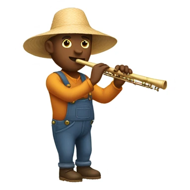 farmer performing with a flute sticker