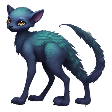  Cute Edgy Realistic Rare Fantasy eldritch Slim Vernid-Trico-Melprin-species by LiLaiRa, by Falvie, full body sticker