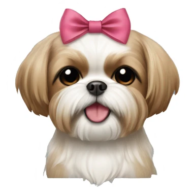 light brown shihtzu with a bow in her head smiling sticker