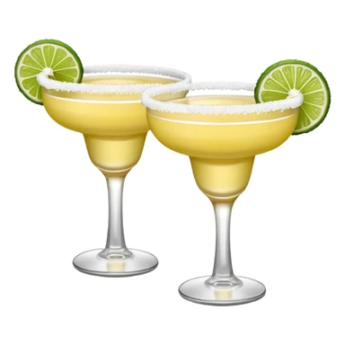 2 margaritas. one normal and one spicy. NO ICE - normal margarita glass with salt on the rim. one should be just with the margarita and the salt. the spicy one should have a small red pepper showing  on top sticker