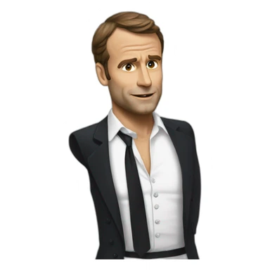 Macron torse nu sticker
