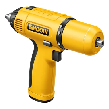 yellow commercial power drill sticker