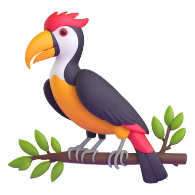 tucano bird perched on a branch sticker