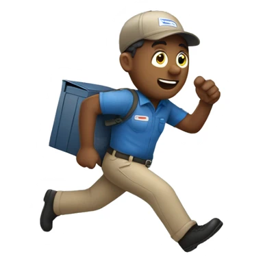 Mail carrier in hurry sticker