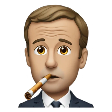 Emmanuel Macron qui fume un cigare  sticker