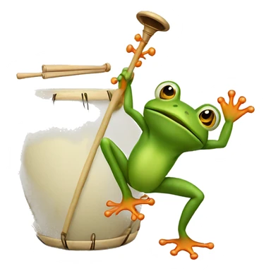Frog playing bonjo sticker