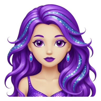 glitter purple siren sticker