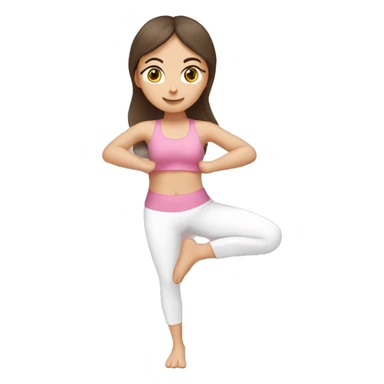 White Brunette Girl doing yoga in pink tones  sticker