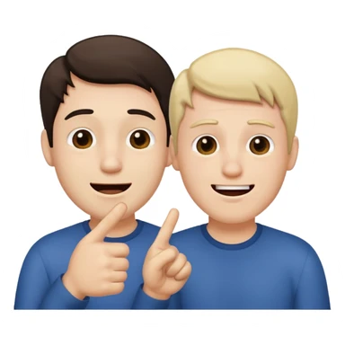 2 homme, l'un est triste et l'autre le pointe du doigt en rigolant sticker