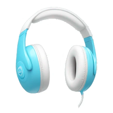 White headphones with light blue bows sticker