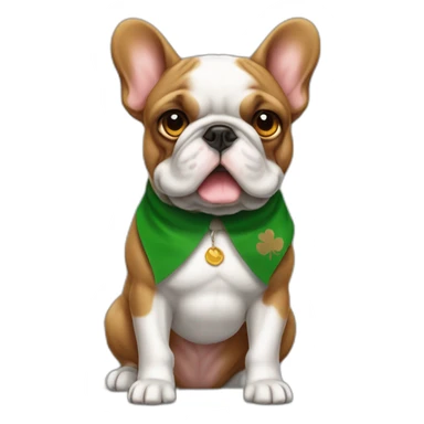 Bouledogue français avec le drapeau de l’Irlande sticker