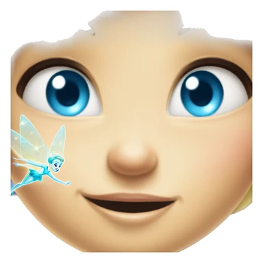 Tinkerbell flying with fairy dust with blue eyes sticker