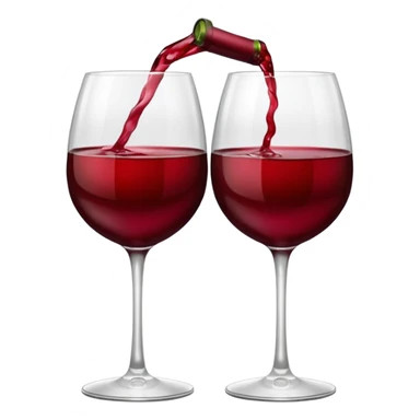 2 red wine glasses are knocked against each other sticker