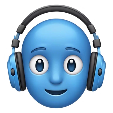Blue circle emoji listening to music sticker