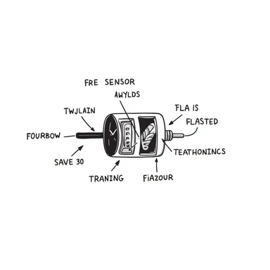 PT1000 temperature sensor, technical illustration, labeled sticker