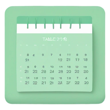 Mint Green table calendar sticker