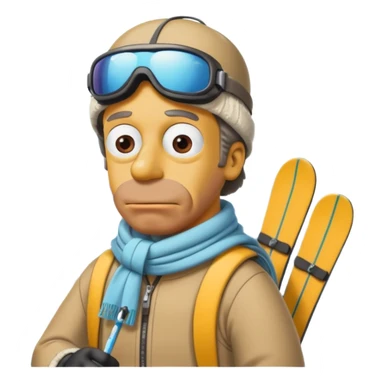 Homer Simpson qui fait du ski sticker