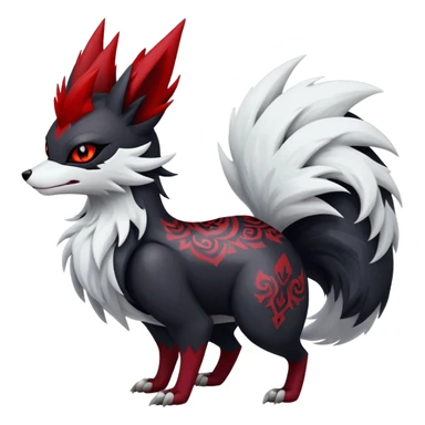 Shiny Exotic Gothic Delphox-Zoroark-Zangoose-hybrid-creature sticker