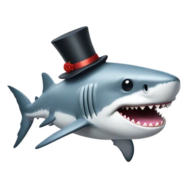 Shark with a top hat riding a unicorn  sticker