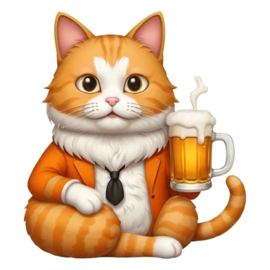 Un chat qui boit une bière sticker