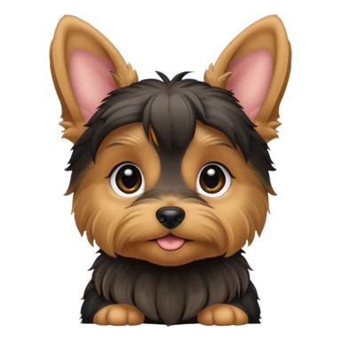 Female yorkie puppy floppy ears sticker