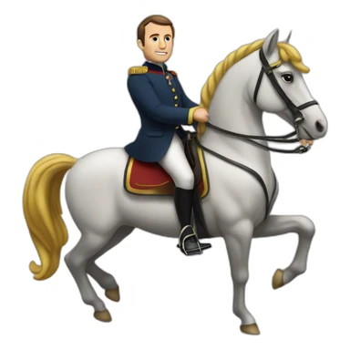 macron sur un cheval sticker
