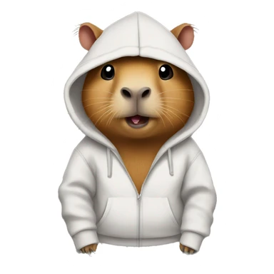 Capybara wearing a hoodie sticker