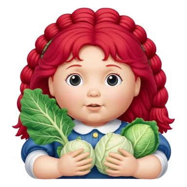 vintage cabbage patch doll red hair sticker