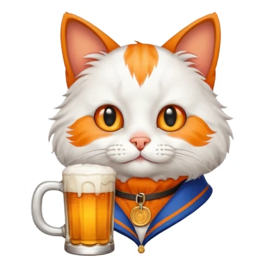 cat drinking a beer sticker