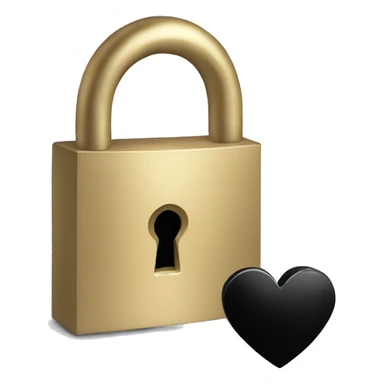 Padlock with black heart  sticker