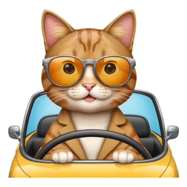 Cat driving a car sticker
