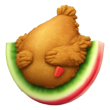 Watermelon and fried chicken sticker