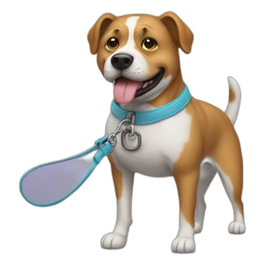 man in a dog costume, on a leash sticker