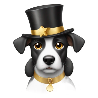 Dog wearing a New Year’s Eve hat sticker