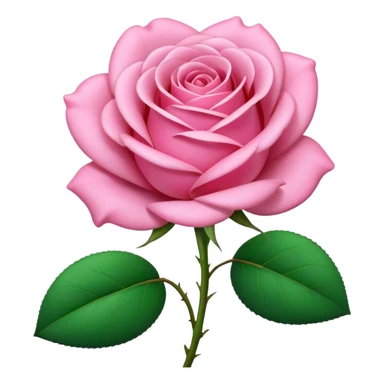 pink rose with green stem sticker