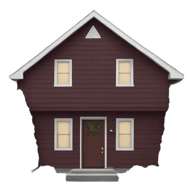 Maroon cedar sided house facade sticker