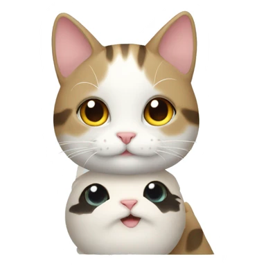 kawaii cat with goose sticker