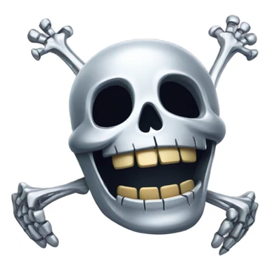 Laughing Skeleton made out of chrome  sticker
