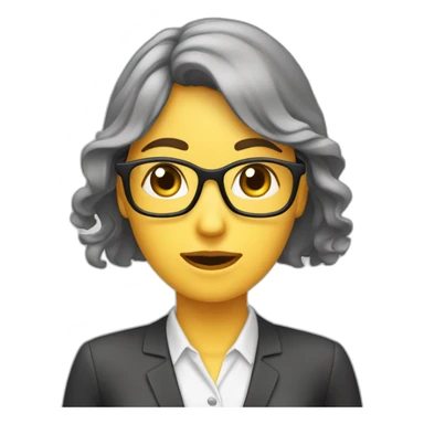 Secretaria triste con pelo largo, ha tenido un mal día sticker