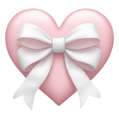 Light pink heart with a white bow sticker