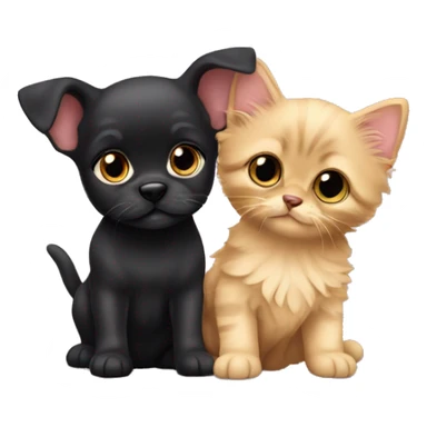 Yorkshire puppy with a Bombay kitten best friends  sticker