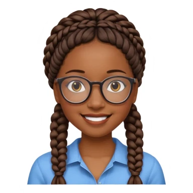a pretty black girl with pretty braids and glasses  sticker
