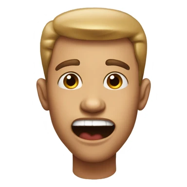 Normal emoji biting his lips sticker