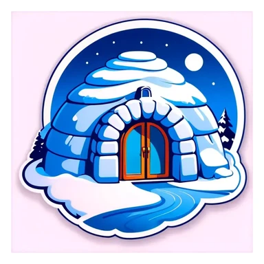 Ice Iglo Hotel mit Rutsche sticker