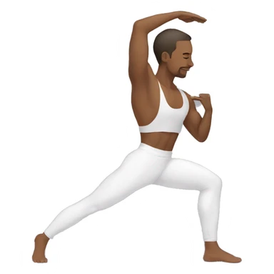 athletic white man doing yoga stretches sticker