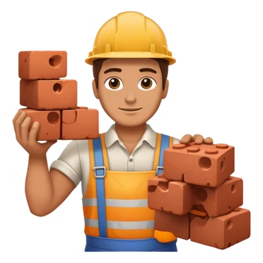 mason worker bricks sticker