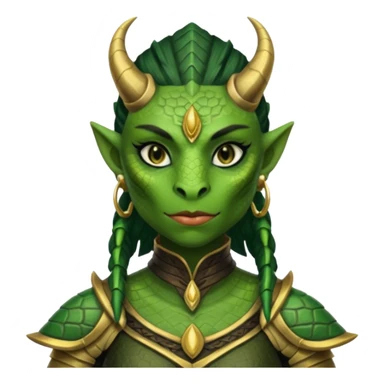 ESO female Argonian warrior with lashes and earrings sticker